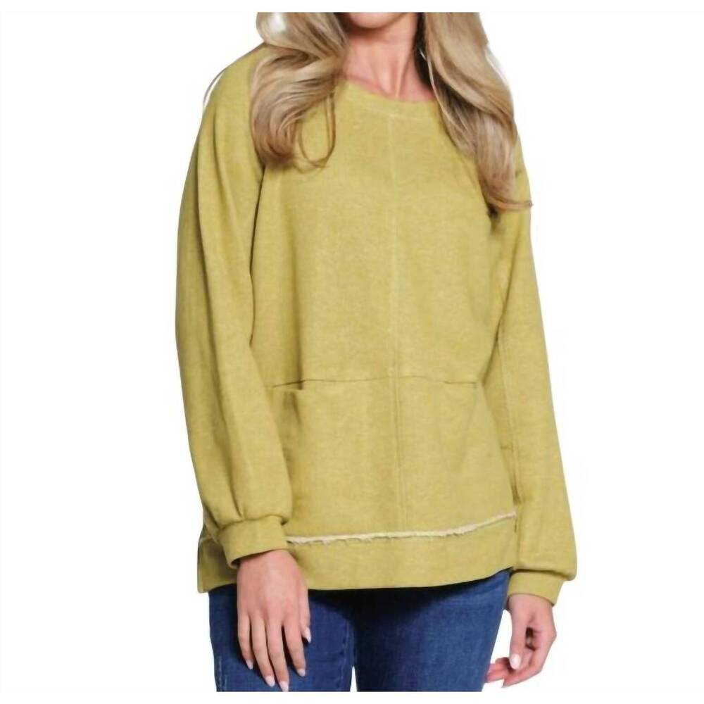 NEW TRU LUXE raglan sleeve top in citron